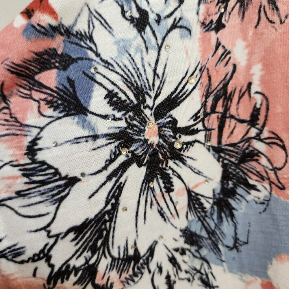 NEW Stem & Vine Womens Short Sleeve Round Neck Tee Shirt Top Floral Plus Size 1X - Picture 5 of 10